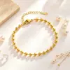 Acero de titanio no se decolora DENTRO del círculo de moda 18K pulsera de cuentas redondas diseño de nicho con sentido de diseño pulsera dorada versátil y a la moda