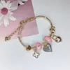 Pulsera Elegante de Aleación Galvanizada con Broche de Langosta y Trébol de Cuatro Hojas para Mujer, Más Vendida en el Sudeste Asiático, Joyería de Dibujos Animados en Stock, Hecha a Mano