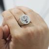 Anillo de Acero Inoxidable Grabado con Láser Transfronterizo Europeo y Americano, Cruz Redonda, Alce, Anillo Navideño de 22 mm, Joyería para Mujer