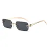 Gafas Daparo New Gm Sin Montura de Metal Y2K Forma Cóncava Sexy Espejo Plano Nerd Mercurio Gafas de Sol