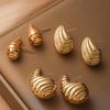 Moda australiana antiga europeia e americana simples cobre banhado a ouro padrão espiral brincos de gota de água feminino INS nicho retro temperamento brincos