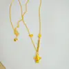 Collar Dorado Pequeño Dios de la Riqueza para Mujer Cadena Elegante para Clavícula Versátil Nuevo Estilo Chino Conjunto de Cadena con Colgante de Dios de la Riqueza de Moneda de Cobre