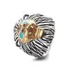 Anillo de León Agresivo Explosivo Transfronterizo para Hombre Personalizado Versátil Hip-hop Retro Moda Abierto Ajustable Joyería Creativa