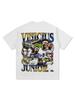 Camiseta Americana Transfronteriza MODRIC Real Madrid Modric Estampada Manga Corta Vintage Lavada Pesada Holgada Ins
