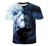 2026 Nueva Camiseta Holgada con Estampado Digital 3D para Hombre de Amazon AliExpress con Nuevos Patrones de Animales Europeos y Americanos