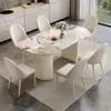 Mesa de Jantar Mg620 (com Hardware) Mesa de Jantar e Cadeiras em Ardósia Estilo Creme para Uso Doméstico, Qualidade de Luxo Acessível