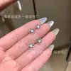 Atacado do Fabricante: Brincos de Flores Pequenas de Jade Azul Natural Xiaohongshu com Inlay de Prata S925, Design Fresco e Simples