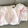 Pijama de Estilo Japonés para Niña con Ribete de Encaje, Conjunto de Verano con Cuello Redondo y Mangas Cortas, Se Puede Usar Afuera como Ropa de Casa