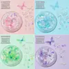 Traje con aplicación de lentejuelas para maquillaje de escenario, parche de copo de nieve para cara de niño, maquillaje de ojos de novia, decoración de mariposa con diamantes brillantes