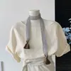 Brocado Oriental Lenço de Seda Longo com Franjas Vintage, Novo Estilo Coreano de Primavera, Acessório de Fita Versátil, Lenço de Pescoço
