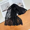 Lenço Triângulo de Renda Bordado Floral Vintage, Malha Semitransparente com Bordas Franzidas, Faixa de Cabeça Decorativa Suave Estilo Francês, Lenço Longo