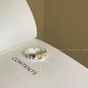 Anillo Estrella Ojo de Gato de Color Contrastante para Mujer Ins Moda Trendy Elegante Anillo para Dedo Índice de Pareja Nicho Anillo Versátil Elegante