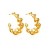 Pendientes Europeos y Americanos Transfronterizos de Acero Inoxidable de Oro Real 18K Espirales Exagerados en Forma de C Pendientes Sencillos Joker Retorcidos
