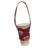 Funda para taza de té de leche portátil de dibujos animados de perro linda estilo Ins, bolsa de lona, funda aislante para taza de café anti-quemaduras al por mayor