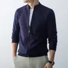 [Mezcla de Lana] Cárdigan de Punto de Lana 2026 Nueva Moda Primavera y Otoño Cuello Alto Superior Suéter Chaqueta Casual con Cremallera