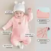 Enterizo para bebé recién nacido, ropa cálida para bebé, conjunto de una pieza para niñas, pijama sin costuras, diseño de dibujos animados, traje de gateo para bebé de nuevo estilo, manga larga
