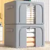 Caixa de Armazenamento com Tampa Transparente Roupas Colchas Doméstico Tecido Organização Armazenamento Pano Oxford Cem Cestas Caixa de Armazenamento de Roupas