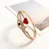 Novo Preço Especial de Fábrica Titânio Aço Inoxidável Zircônia Incrustada Alta Qualidade Cor Pulseira Moda Feminina Formato C Tendência Pulseira de Casal