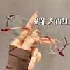62017 Gafas Redondas de Titanio Ligeras Versátiles de Gama Alta de Moda para Mujer, disponibles al por mayor, se pueden equipar con lentes graduados, gafas sin graduación color plata-púrpura