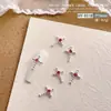 Nueva Joyería para Uñas Cruzadas Estilo Popular de Celebridad de Internet Joyería de Aleación DIY Diamante Rosa Joyería para Uñas Estilo Retro