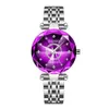 Reloj de Lujo Ligero Corazón de Océano Douyin Esfera de Diamante Cristal Multifacético Brillante Correa de Acero Sólido Reloj Impermeable para Mujer