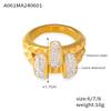 Anillo Francés Nuevo Titanio Chapado en Oro de 18k Textura Seno Triángulo Estilo Ins Lujo Ligero Geométrico Diamantes Escalados