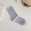 Calcetines de algodón puro para mujer, estilo fino de verano, calcetines blancos de media pantorrilla, 10A antiolor y antibacterianos, calcetines sin costuras postparto, calcetines largos