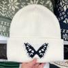 Estrellas con Sombrero de Lana de Mariposa Dulce Sombrero de Punto Casual para Niños Otoño e Invierno Cara Pequeña Combinación Versátil Sombrero Cálido para Protección de Oídos