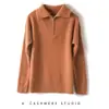 Tejidos de Cachemira para Mujer 100% Cachemira Pura Solapa Cremallera Engrosado Holgado Aspecto Adelgazante Otoño e Invierno Nuevos Tejidos para Abrigo