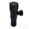 Válvula hexagonal negra de acero inoxidable al por mayor de fábrica, válvula de retención de agua espesada para inodoro, válvula de entrada de grifo de 4 puntos