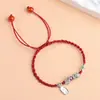 Pulsera de Cuerda Roja Año del Serpiente Nuevo Zodiaco Serpiente Tejido a Mano para Mujer Cuerda de Mano Nafu Pulsera para Novia Pareja