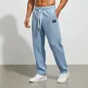 Pantalones Waffle con Cordón para Hombre Verano 2026 para Viajes y Uso Casual, Pantalones Rectos de Color Sólido Versátiles y Elegantes