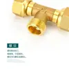 Conector de Latão de Quatro Vias, Distribuidor de Água de Três Vias, Torneira de 1/2 Polegada e 3/4 Polegada, Uma Entrada e Duas Saídas, Conexões para Tubo de Água de 3/4 Polegada