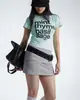 Nueva moda de verano estilo americano personalizada simple estampado en inglés corte ajustado manga corta camiseta estilo corto casual venta al por mayor