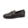 Weiwei Lady 1257-5 Mocasines estilo británico para mujer, zapatos planos de otoño para commuting, cuero suave, sin cordones