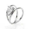 Anillo de Acero Inoxidable con Diseño Irregular en Forma de Lágrima de Diamante de Inspiración Francesa Único para Mujer, Anillo Versátil de Acero de Titanio de Moda al por Mayor