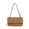 Bolso Cruzado de Ante Tejido a Mano Casual y Versátil, Bolso Sobre de Bajo Lujo de Alta Gama, Bolso de Hombro Simple para el Trabajo, Bolso de Axila