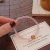 Versão Fina do Pulseira de Cera de Abelha Cristal Rosa Natural, Nova Pulseira Estilo Chinês Nacional, Suave e Delicada, Pulseira de Cristal de Alta Qualidade