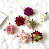 Rosa de franela de imitación, flor de comercio exterior, venta al por mayor, diámetro de 9 cm, esquina de terciopelo, rosa para salón de bodas con arreglo floral, flor de simulación