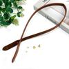 Correa de bolso de cuero PU con patrón de lichi 73 cm doble agujero forma de hoja tira delgada correa de hombro