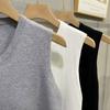 Colete suéter outono e inverno 2023 masculino gola V sem mangas suéter quente camisa básica estilo coreano colete suéter moderno