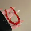Novo Colar Colorido com Contas Antigas Chinesas Moda Elegante High-end Estilo Nacional Versátil Nicho Corrente para Clavícula para Mulheres