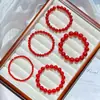 Pulsera de Plata de Ley 925 de Alta Calidad 7A Hielo Vítreo Transparente Ágata Carnelian Natural Pulsera