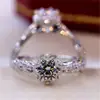 Jiunuo deseo cruzado nuevo anillo personalizado hueco de diamante joyería de boda europea y americana anillo de compromiso