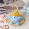 Lindo colgante para llavero de coche con forma de bola de carbón pequeña de pelo de visón, bolso de escuela de peluche famoso de Internet coreano, colgante para regalo