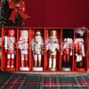 En Stock Madera 13cm Cascanueces Adorno Regalo de Navidad, Marioneta Soldado Cascanueces Pintado, Venta Caliente Transfronteriza
