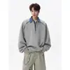 Sudadera con Cremallera Media y Solapa Estilo Americano Falsa de Dos Piezas para Hombre Primavera y Otoño 2026 Chaleco de Pareja Holgado Estilo Universitario Top Casual