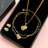 Transmisión en vivo súper ventas collar pulsera aretes de calabaza de cristal amarillo totalmente incrustados con diamantes brillo superlativo sensación de lujo de alta gama conjunto venta al por mayor