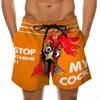 Calças de praia masculinas 2021 divertidas com estampa 3D de cabeça de peru sunga pattern de banana zombeteiro shorts europeus e americanos