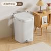 Ins Style Foot Lixeira Cesta de papel flip de alto nível doméstico com tampa para quarto e sala de estar Balde sanitário de grande capacidade